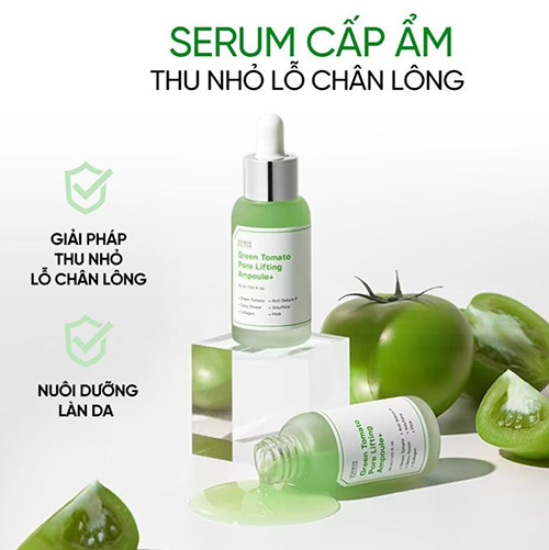 Hình ảnh minh họa củaSet Tinh Chất Cà Chua Xanh Hỗ Trợ Thu Nhỏ Lỗ Chân Lông Sungboon Editor Green Tomato Pore Lifting Ampoule+ 30ml + 30ml