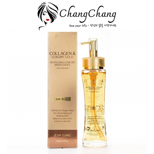 Tinh Chất Dưỡng Ẩm Chống Lão Hóa Căng Bóng Da Vàng 24K 3W Clinic Collagen & Luxury Gold Revitalizing Comfort Gold Essence