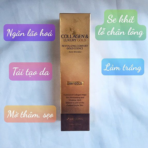 Hình ảnh minh họa củaTinh Chất Dưỡng Ẩm Chống Lão Hóa Căng Bóng Da Vàng 24K 3W Clinic Collagen & Luxury Gold Revitalizing Comfort Gold Essence
