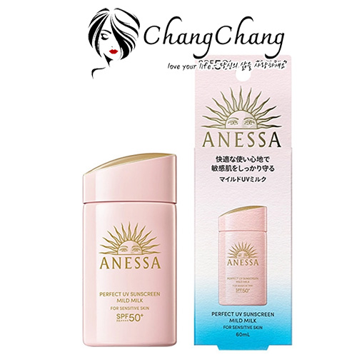 Sữa Chống Nắng Dịu Nhẹ Anessa Perfect UV Sunscreen Mild Milk For Sensitive Skin SPF50+ PA+++ 60ml