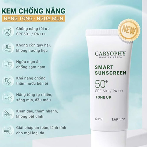 Hình ảnh minh họa củaKem Chống Nắng Caryophy Nâng Tông Smart Sunscreen Tone Up SPF50+/PA+++ 50ml
