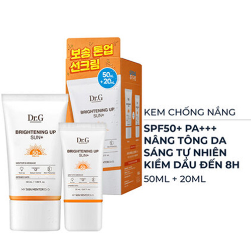 Hình ảnh minh họa củaKem Chống Nắng Dưỡng Sáng, Nâng Tone Da Dr.G Brightening Up Sun+ SPF50+ PA+++ 50ML +20ml (Cam)