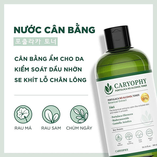 Hình ảnh minh họa củaNước Hoa Hồng Dưỡng Ẩm, Làm Dịu Caryophy Portulaca No Alcohol Toner 300ml