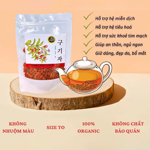 Hình ảnh minh họa củaKỳ tử Hàn Quốc hỗ trợ tiêu hoá, hệ miễn dịch, sức khoẻ tim mạch, an thần, ngủ ngon, đẹp da