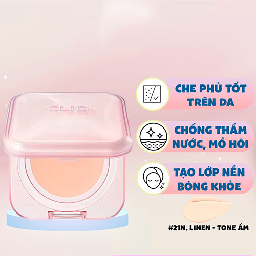 Hình ảnh minh họa củaPhấn Nước Căng Bóng Clio Kill Cover Mesh Glow Essential Cushion SPF50+ PA++++