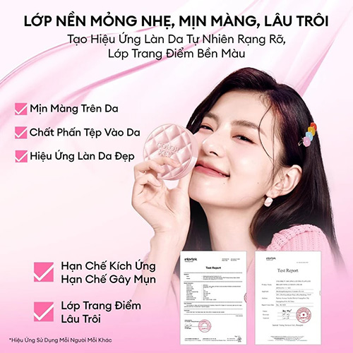 Hình ảnh minh họa củaPhấn Nước Bền Màu Colorkey Long Lasting Flawless Brightening Cushion Cream SPF50+
