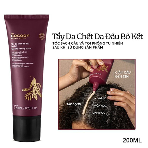 Hình ảnh minh họa củaTẩy Tế Bào Chết Da Đầu Cocoon Bồ Kết Hỗ Trợ Giảm Gàu, Tóc Phồng Gleditsia Scalp Scrub 200ml