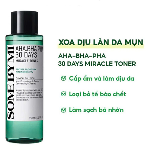 Hình ảnh minh họa củaNước Hoa Hồng Ngừa Mụn Some By Mi Aha-Bha-Pha 30 Days Miracle Toner 150Ml