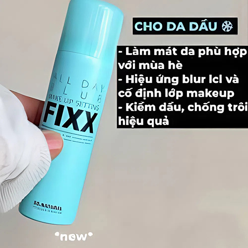 Hình ảnh minh họa củaXịt Khóa Nền Mịn Lì So Natural All Day BLUR Make Up Setting Fixx 75ml - Xanh