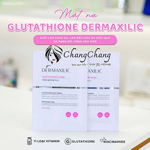 Mặt Nạ Dưỡng Trắng Dermaxilic Glutathione Mask - Cấp Ẩm Chuyên Sâu, Tăng Độ Đàn Hồi (10 miếng 25ml)