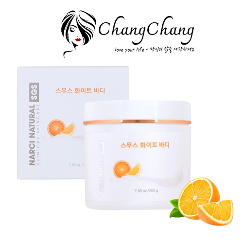 Kem Dưỡng Da Body Trắng Sáng Bật Tông Narci Natural Smooth White Body 200g