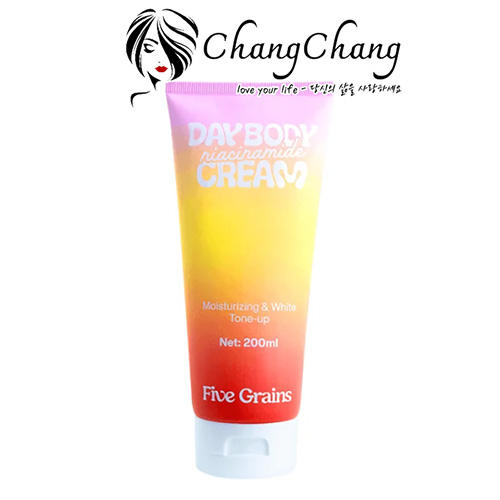Kem Dưỡng Thể Five Grains Sáng Da Nâng Tông Ban Ngày 200ml Niacinamide Day Body Cream - Moisturizing & White Tone-Up 200ML