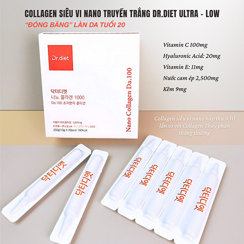 Hình ảnh minh họa củaNước Trắng Da Sunshine Glutathione 10x Dr. Diet GC Hàn Quốc, Hỗ Trợ Cải Thiện Sắc Tố Và Dưỡng Da Luôn Trắng Sáng 20 Ống