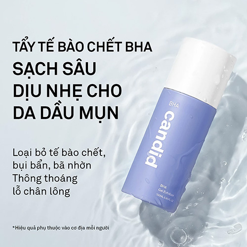 Hình ảnh minh họa củaGel tẩy tế bào chết, giảm dầu nhờn Candid BHA Gel Exfoliant 100ml