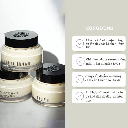 Hình ảnh minh họa củakem lót dưỡng ẩm bobbi brown vitamin enriched face base priming moisturizer 50ml