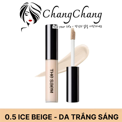 Kem Che Khuyết Điểm The Saem Cover Perfection Tip 0.5 Ice Beige Da Trắng Sáng 6.5g - Che Phủ Khuyết Điểm Tự Nhiên, Duy Trì Lớp Trang Điểm Suốt Ngày