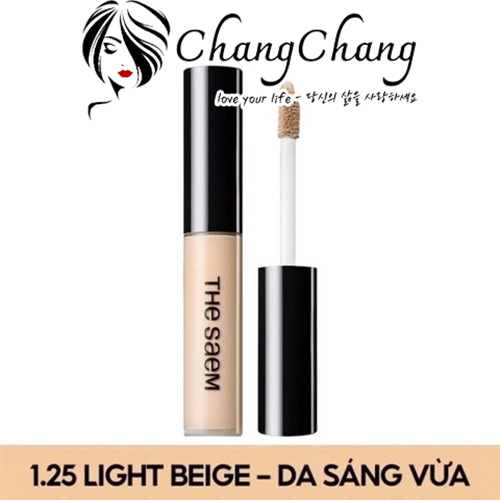Kem Che Khuyết Điểm The Saem Cover Perfection Tip 1.25 Light Beige Da Sáng Vừa 6.5g - Che Phủ Khuyết Điểm Tự Nhiên, Duy Trì Lớp Trang Điểm Suốt Ngày