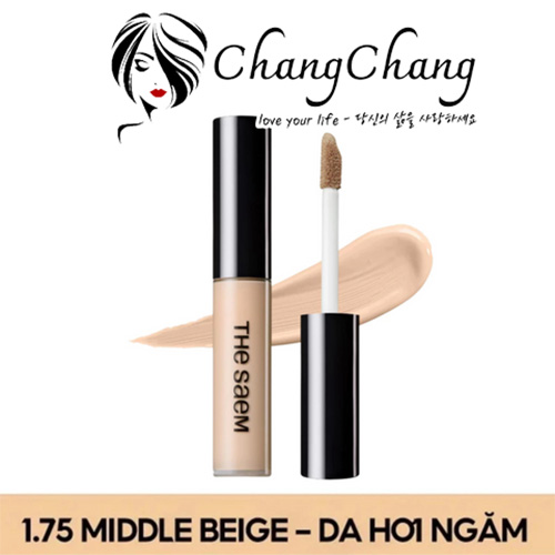 Kem Che Khuyết Điểm The Saem Cover Perfection Tip 1.75 Medium Beige Da Hơi Ngăm 6.5g - Che Phủ Khuyết Điểm Tự Nhiên, Duy Trì Lớp Trang Điểm Suốt Ngày
