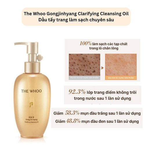 Hình ảnh minh họa củaDầu tẩy trang làm sạch chuyên sâu THE WHOO Gong Jin Hyang Clarifiying Cleansing Oil 200ml