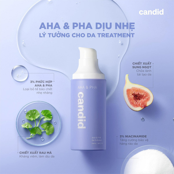 Hình ảnh minh họa củaGel AHA & PHA Candid Tẩy Tế Bào Chết & Làm Mịn Da Gel Exfoliant 100ml