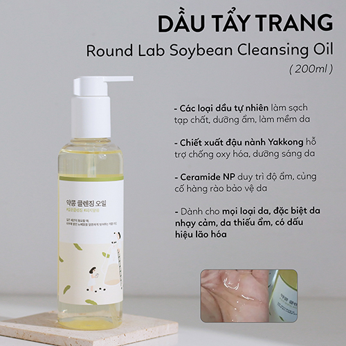 Hình ảnh minh họa củaDầu Tẩy Trang Dịu Nhẹ Round Lab 1025 Dokdo Cleansing Oil 200ml