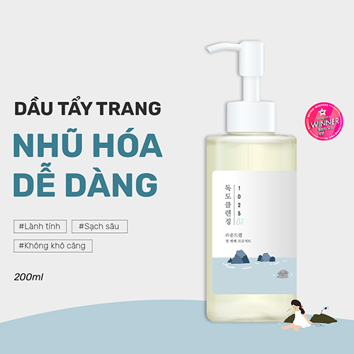 Hình ảnh minh họa củaDầu Tẩy Trang Dịu Nhẹ Round Lab 1025 Dokdo Cleansing Oil 200ml
