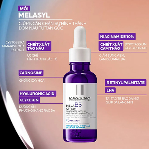 Hình ảnh minh họa củaTinh Chất La Roche-Posay Dưỡng Da Mềm Mịn, Mờ Thâm Nám Mela B3 Serum 30ml