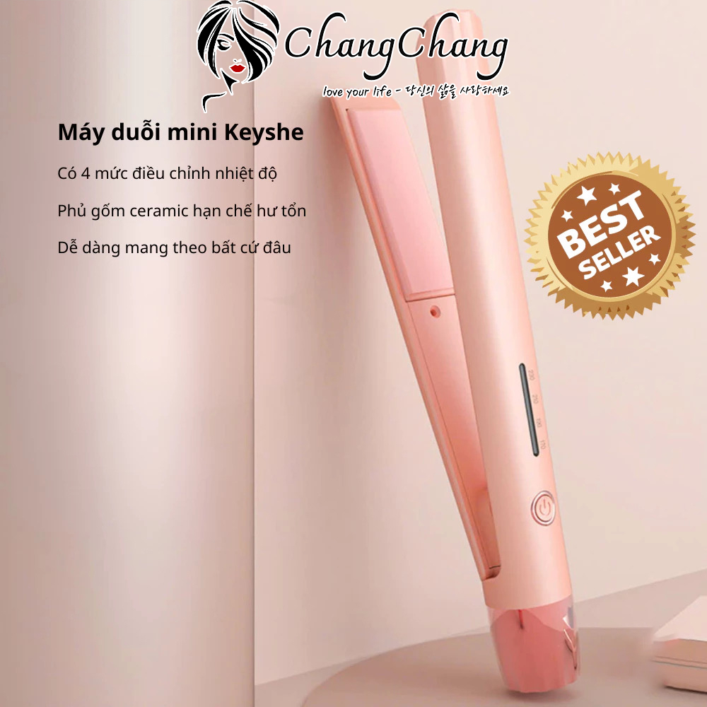 Máy Là Tóc Mini KEYSHE Cầm Tay Nhỏ Gọn - Cestovní mini žehlička na vlasy KEYSHE
