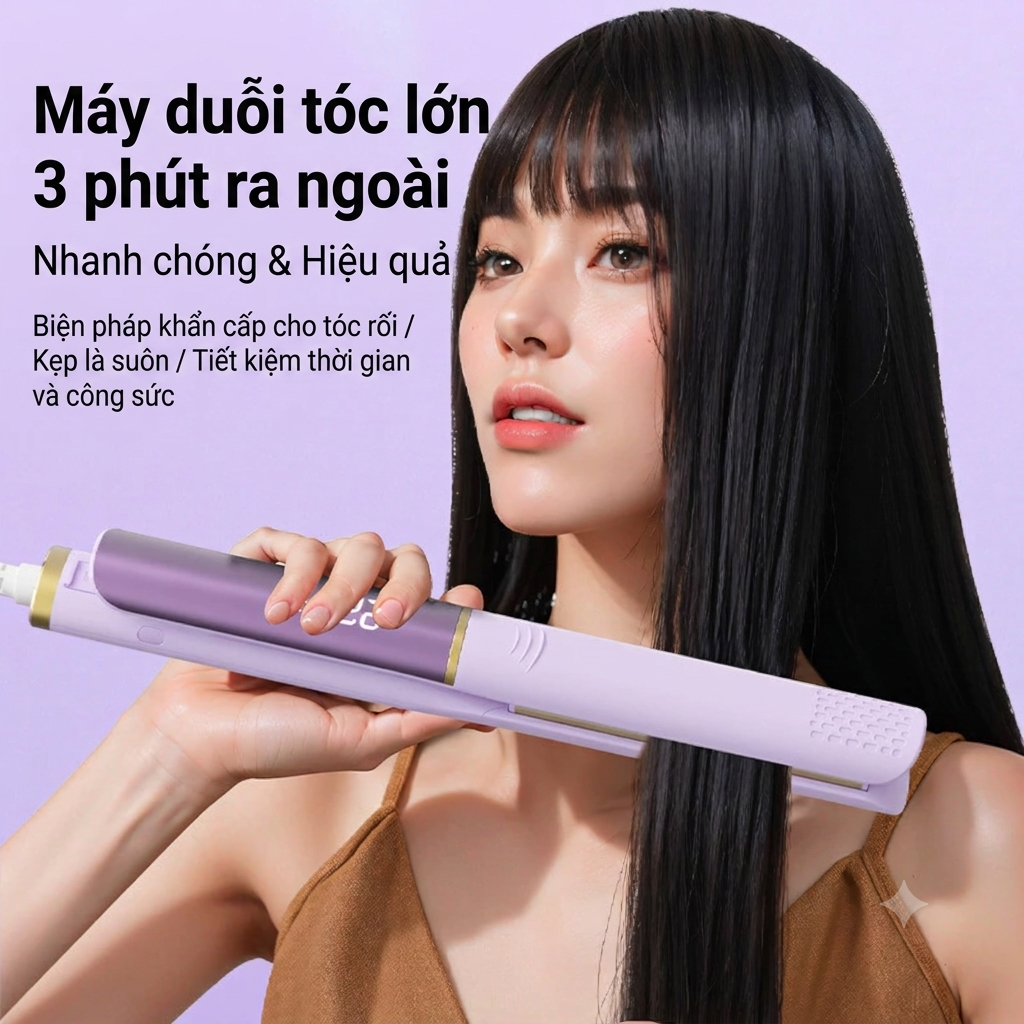 Hình ảnh minh họa củaMáy Duỗi & Uốn Tóc Đa Năng Ion Âm - Multifunkční ionizační žehlička a kulma na vlasy